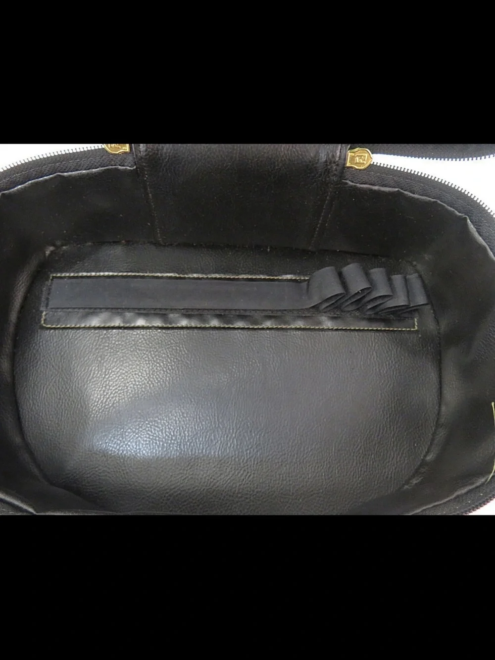 Fendi Brown and Black Striped Dome Cosmetic Case